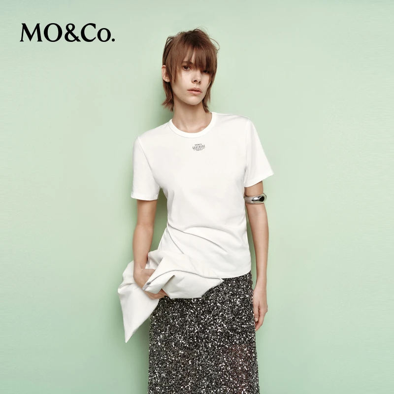 MOCO正肩T恤GAUCHERE设计师联名2025春新品圆领短袖MBE1TEE021