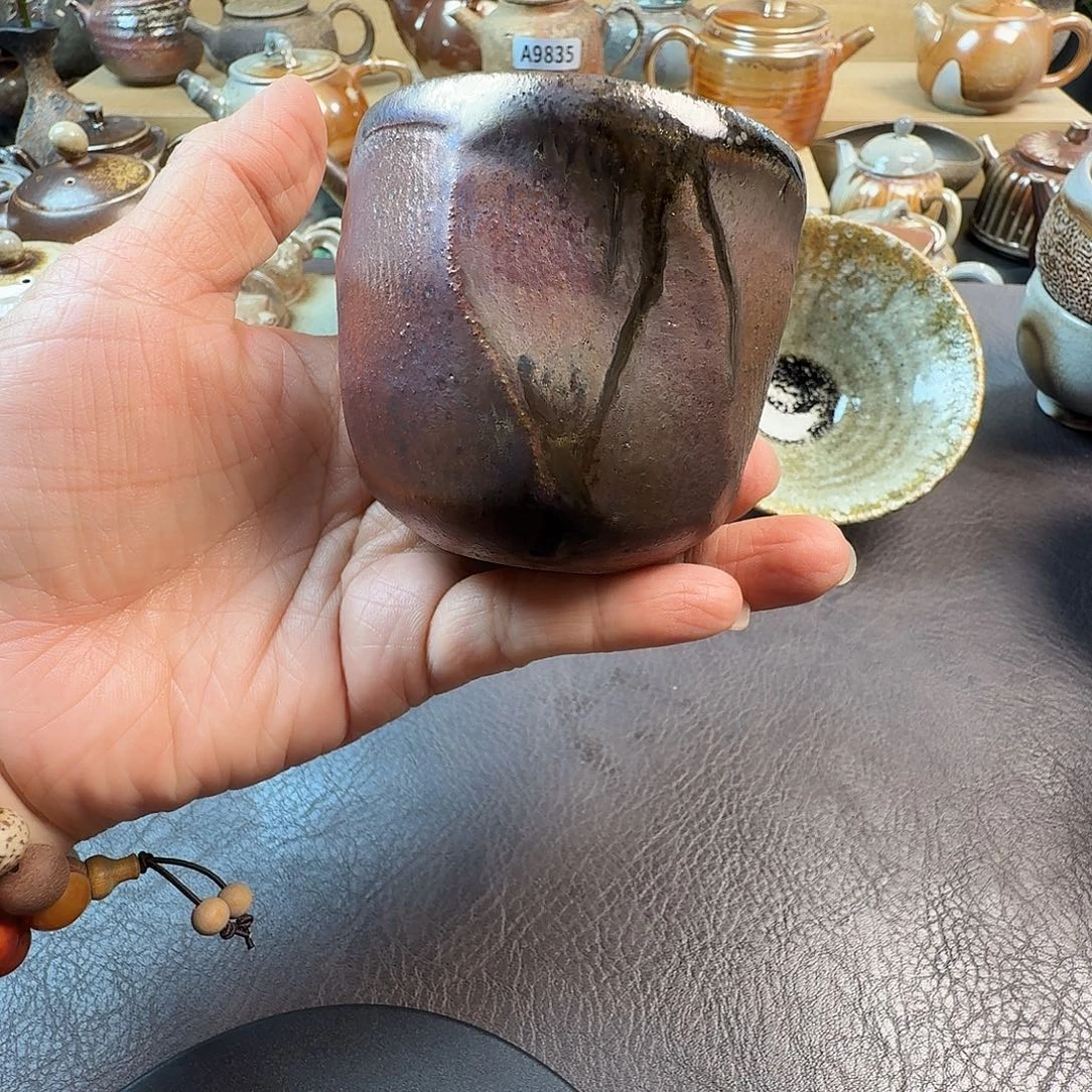 手工手作柴烧主人杯