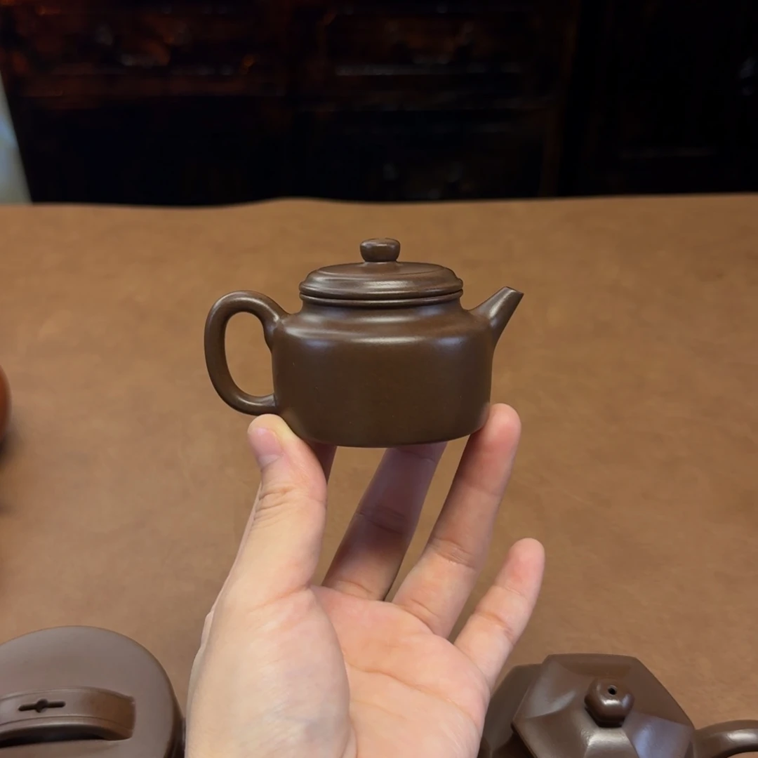 紫砂茶壶德中壶，65cc，老紫泥