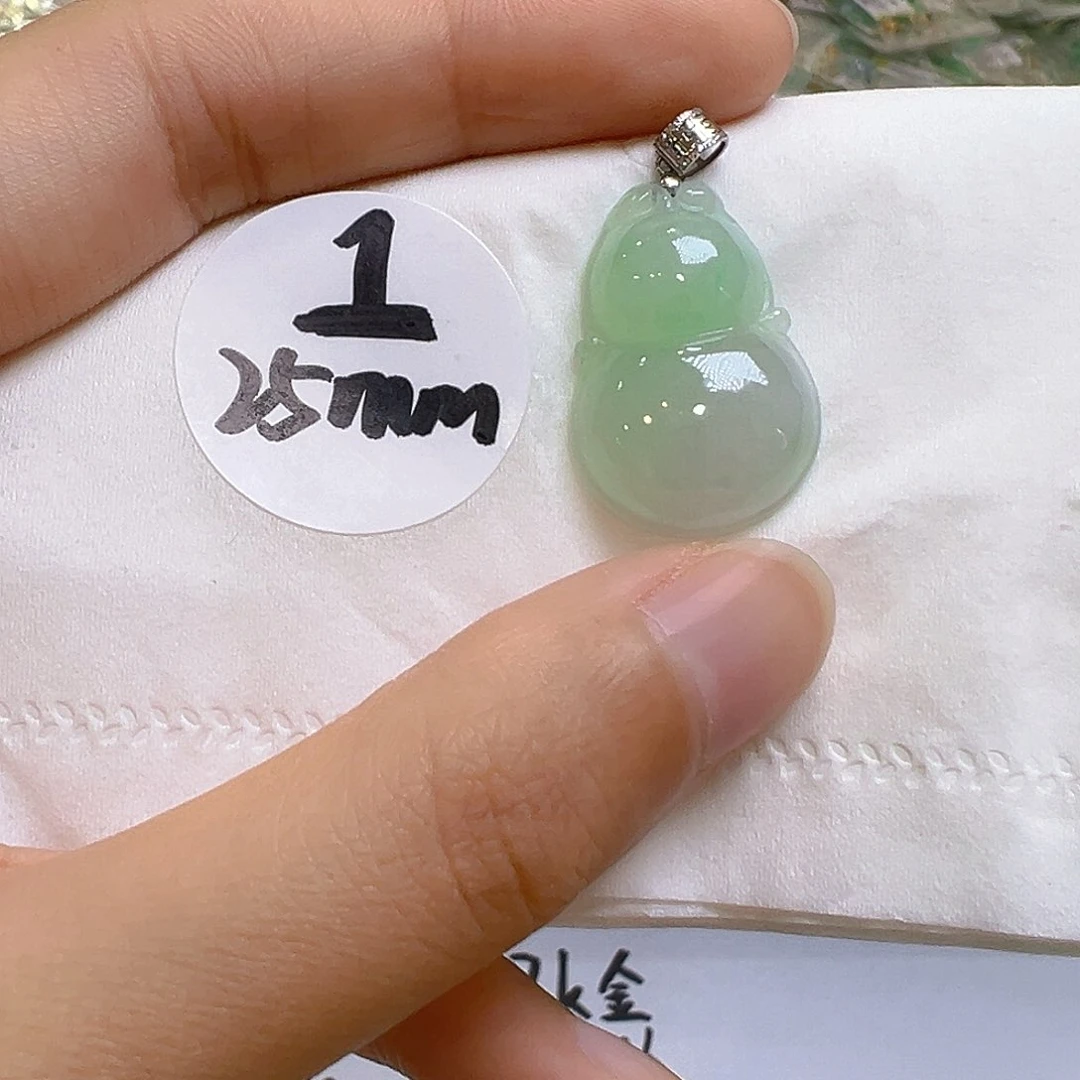 翡翠18K金镶嵌吊坠(不含链)翡翠