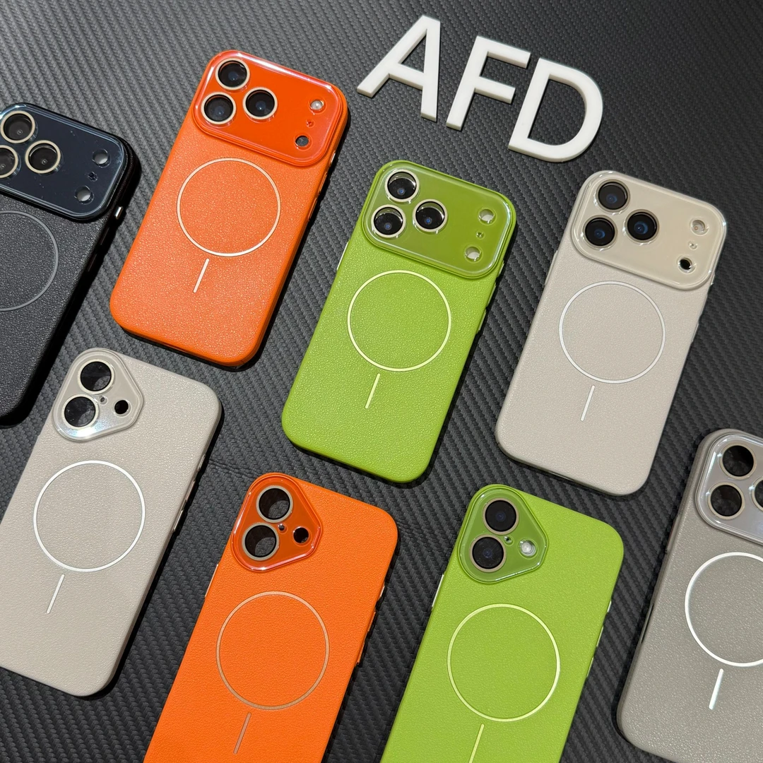 奥菲顿无线充荔枝纹PC壳适用iPhone17/16镜头膜手机壳13苹果15/14