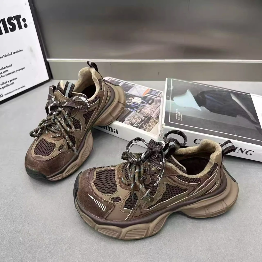 小怪兽2025厚底秋季新款时尚百搭增高休闲新款正版新款老爹鞋女