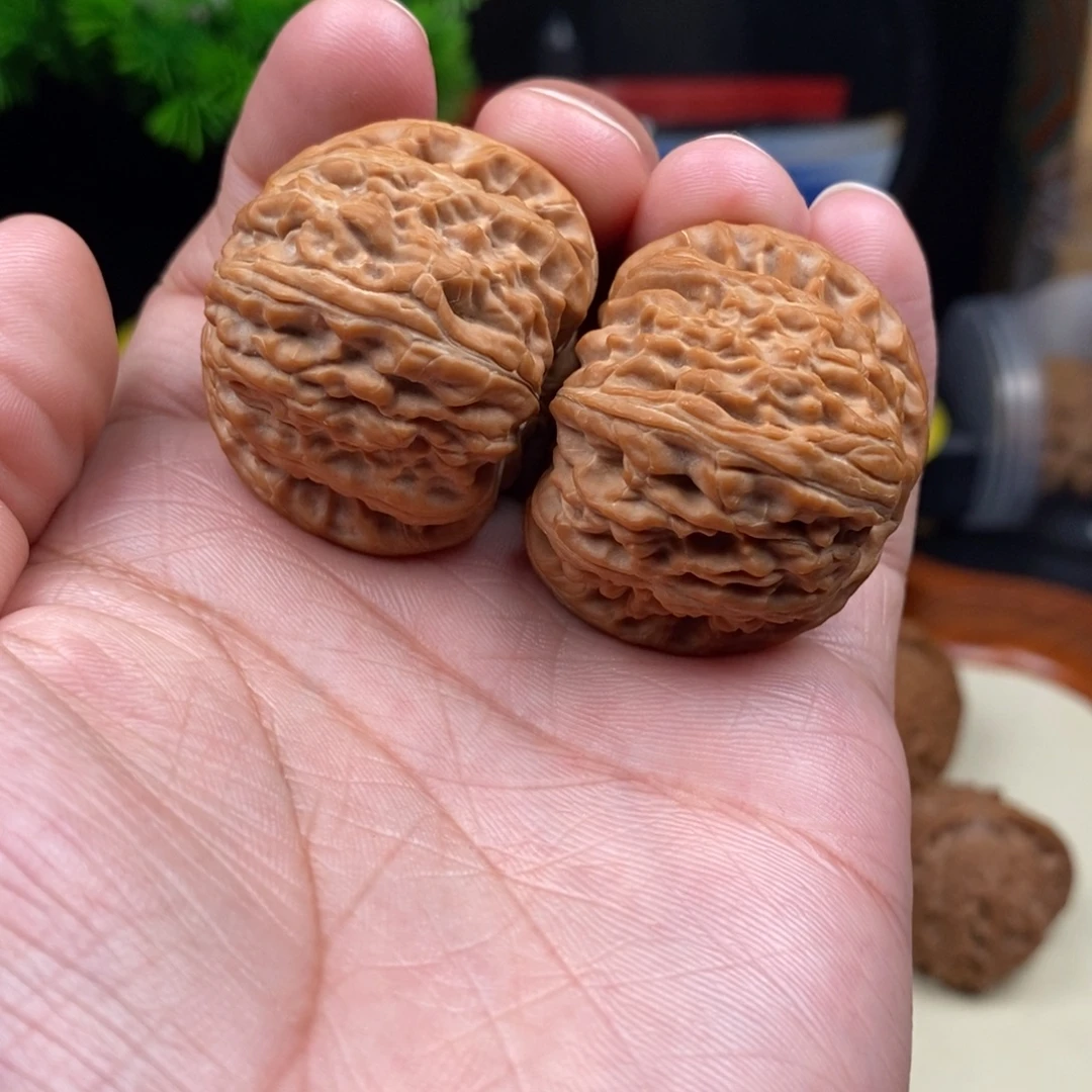 文玩核桃把件白狮子球白38精对