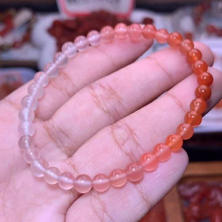 南红玛瑙未镶嵌珠宝半成品渐变单圈