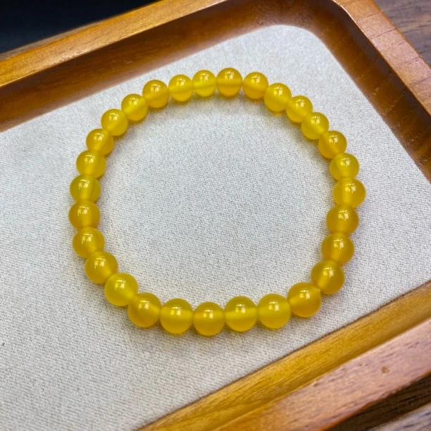 A563-李寻欢【黄玛瑙6mm】精美素圈单圈手链/手串-多样性发一