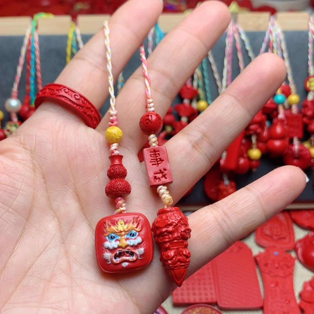 天然辰砂工艺品朱砂手机坠