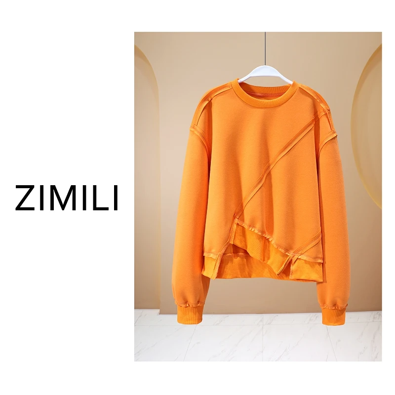 【亮哥欧货女装】冬季麂皮绒加厚《爱玛橙》弹力双面亲肤卫衣26091-C0