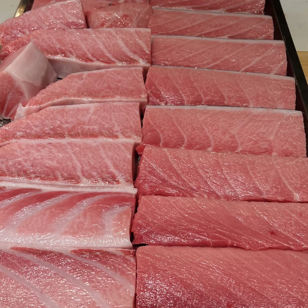 爆肥800-1000斤整鱼切出蓝鳍大腹超低温蛇腹中腹