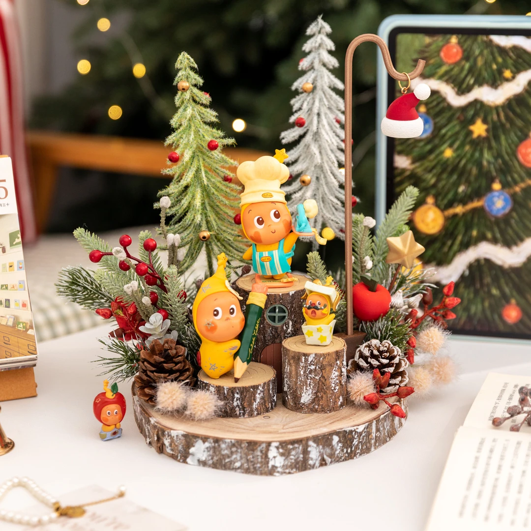 阿楹 迷你圣诞树装饰帽灯氛围布置摆件礼物盲盒展示场景拍摄道具