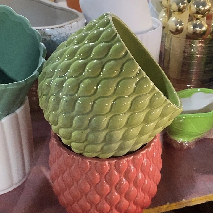 陶盆有孔 瑕疵针孔漏釉介意勿拍外高 12外口13.5