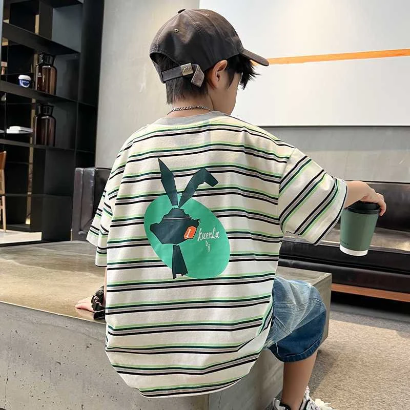 贝尔熊男童短袖t恤2025新款儿童夏装衣服男孩纯棉宝宝上衣童装