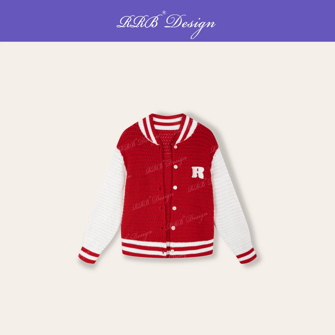 RRB Design「R系列」定织纱线定染拼色棒球夹克外套