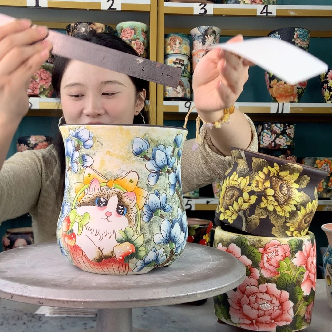 陶景德镇手工花盆67