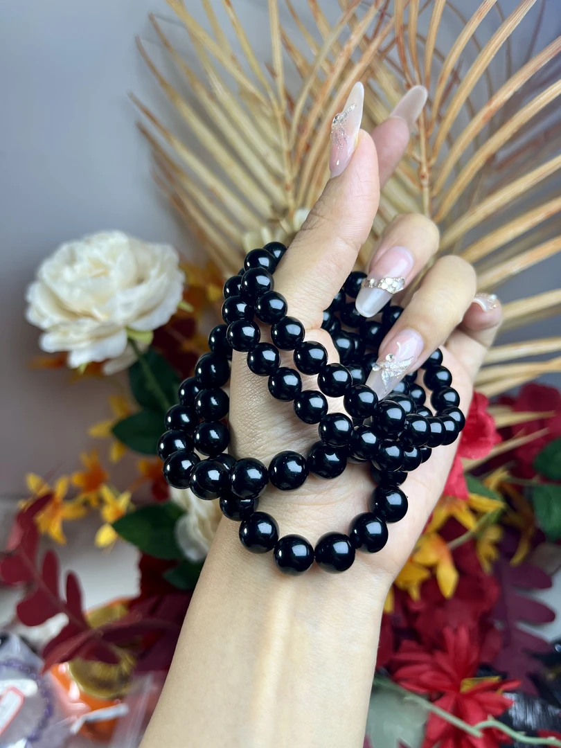 天然黑曜石守护石手串