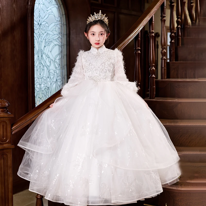 女童礼服高端生日绝美公主裙儿童模特走秀小主持人钢琴演奏演出服