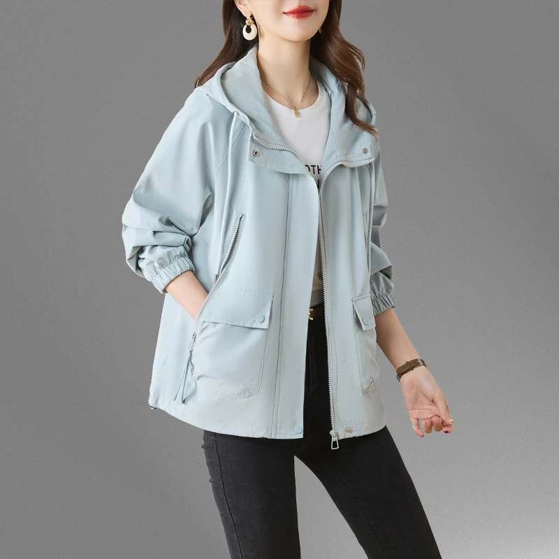 大码宽松外套女短款春秋2025新款高级感洋气休闲风衣工装夹克上衣