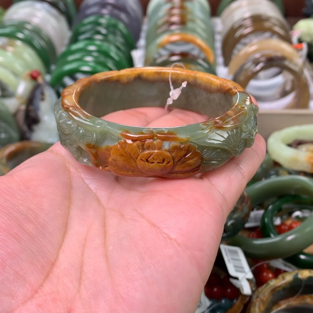 和田玉未镶嵌手镯56_57口径