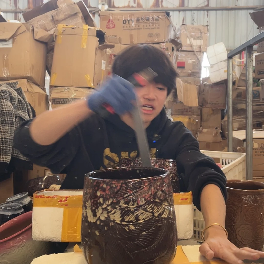 红陶宜兴紫砂粗陶花盆