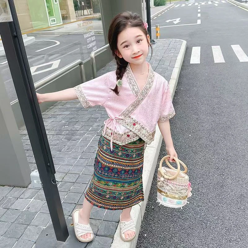 傣族服装儿童女新款云南民族西双版纳服饰泰国衣服泼水节舞蹈套装