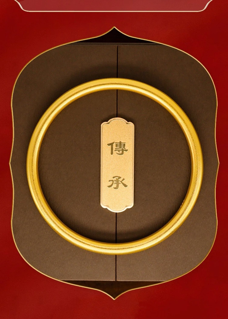 铜合金手镯 古法传承素圈实心手镯时尚首饰饰品轻奢百搭金色镯子