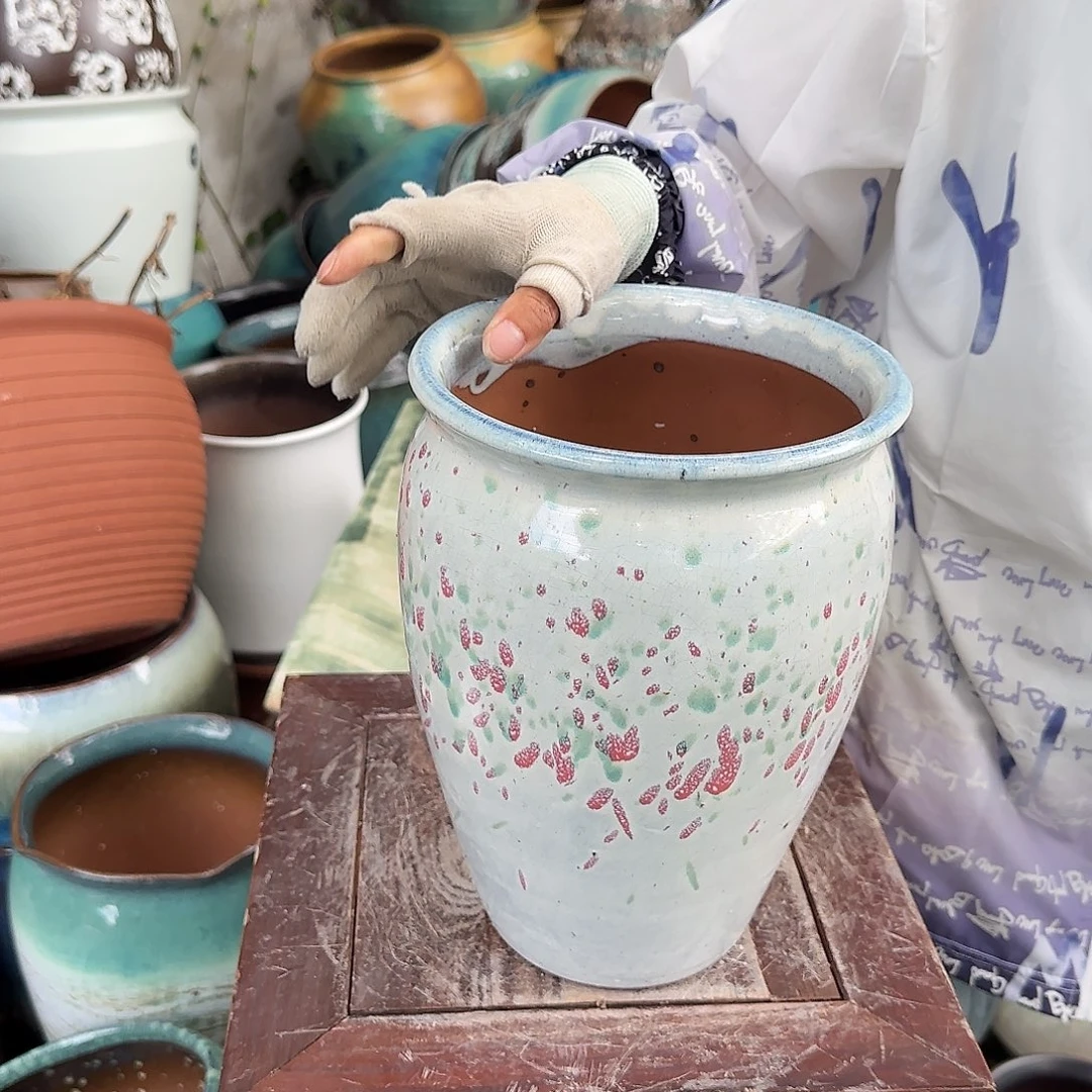 紫砂花盆王嫂花盆0709-193高26口18