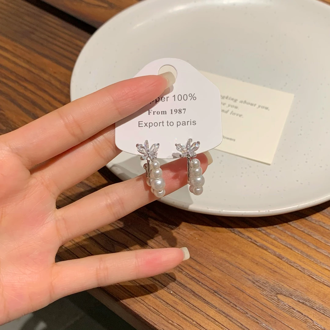 铜合金耳饰 AL4039超闪蝴蝶耳环时尚轻奢女气质高级感耳饰ins