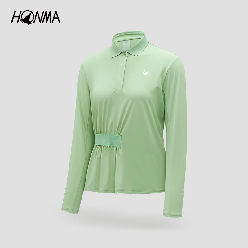 HONMA抽褶女士长袖POLO衫透气运动户外HWJQ705L137