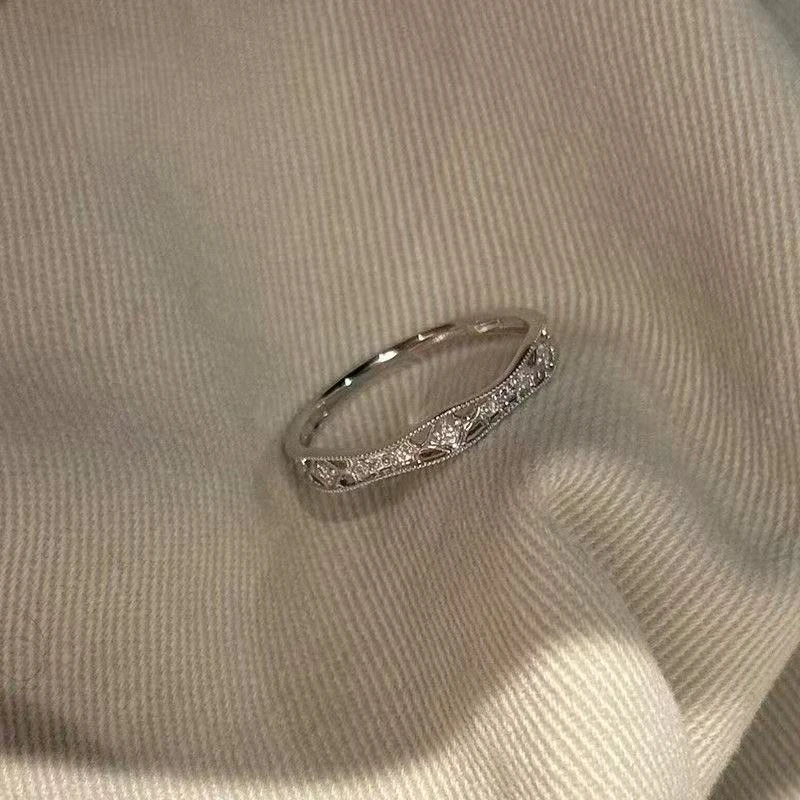 柯柒 铜合金戒指 镂空细闪戒指轻奢设计小众ins风闭口戒手饰