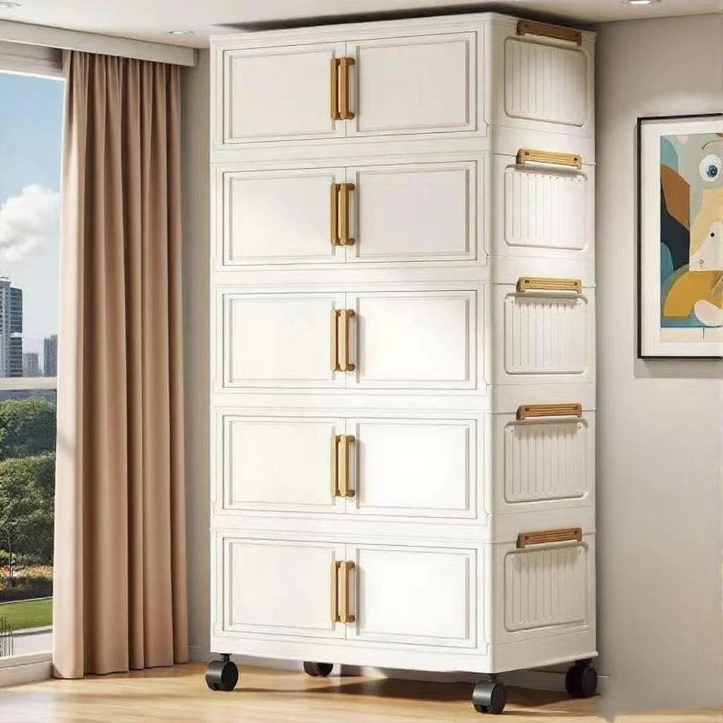 G/79面宽折叠免安装收纳储物柜宝宝儿童衣物零食专用收纳柜落地