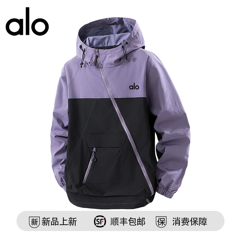 【官方奥特莱斯】品牌折扣 美式户外休闲运动斜开拉链撞色防水夹克