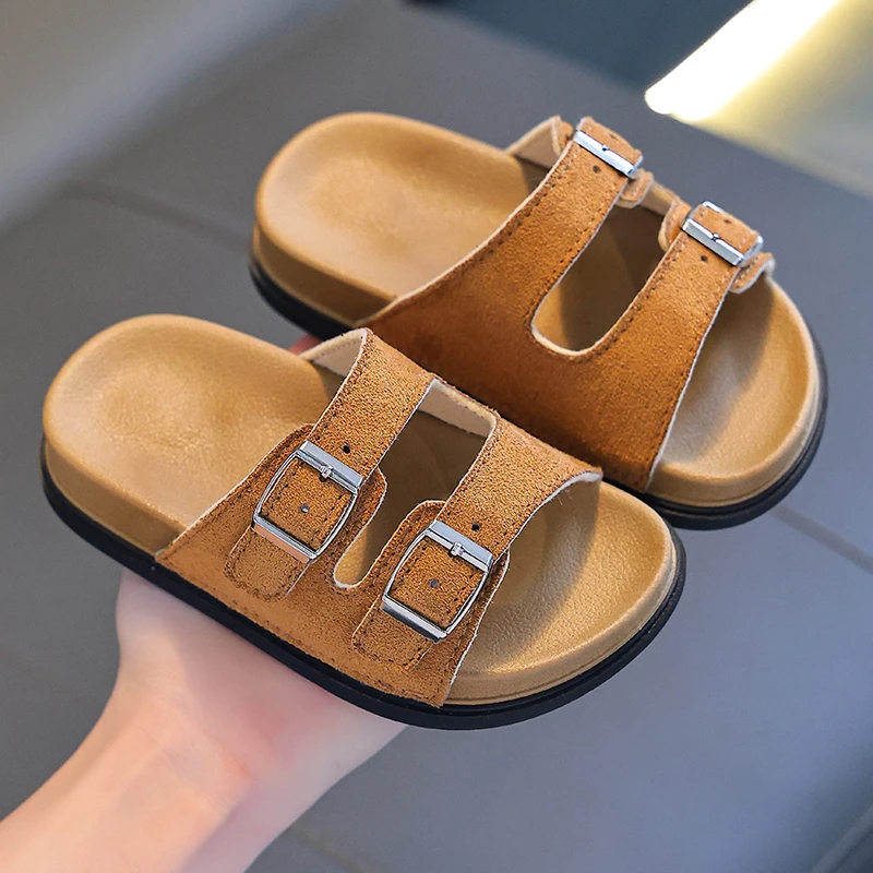 儿童勃肯鞋夏季新款外穿家用厚底博肯运动亲子半拖鞋懒人鞋中