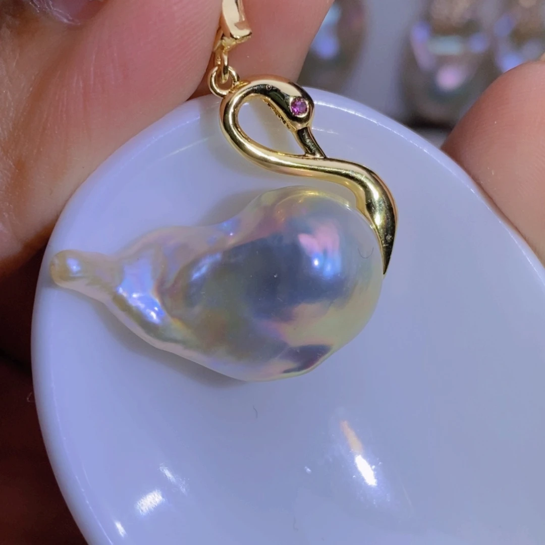 天然淡水珍珠银S925镶嵌淡水珍珠