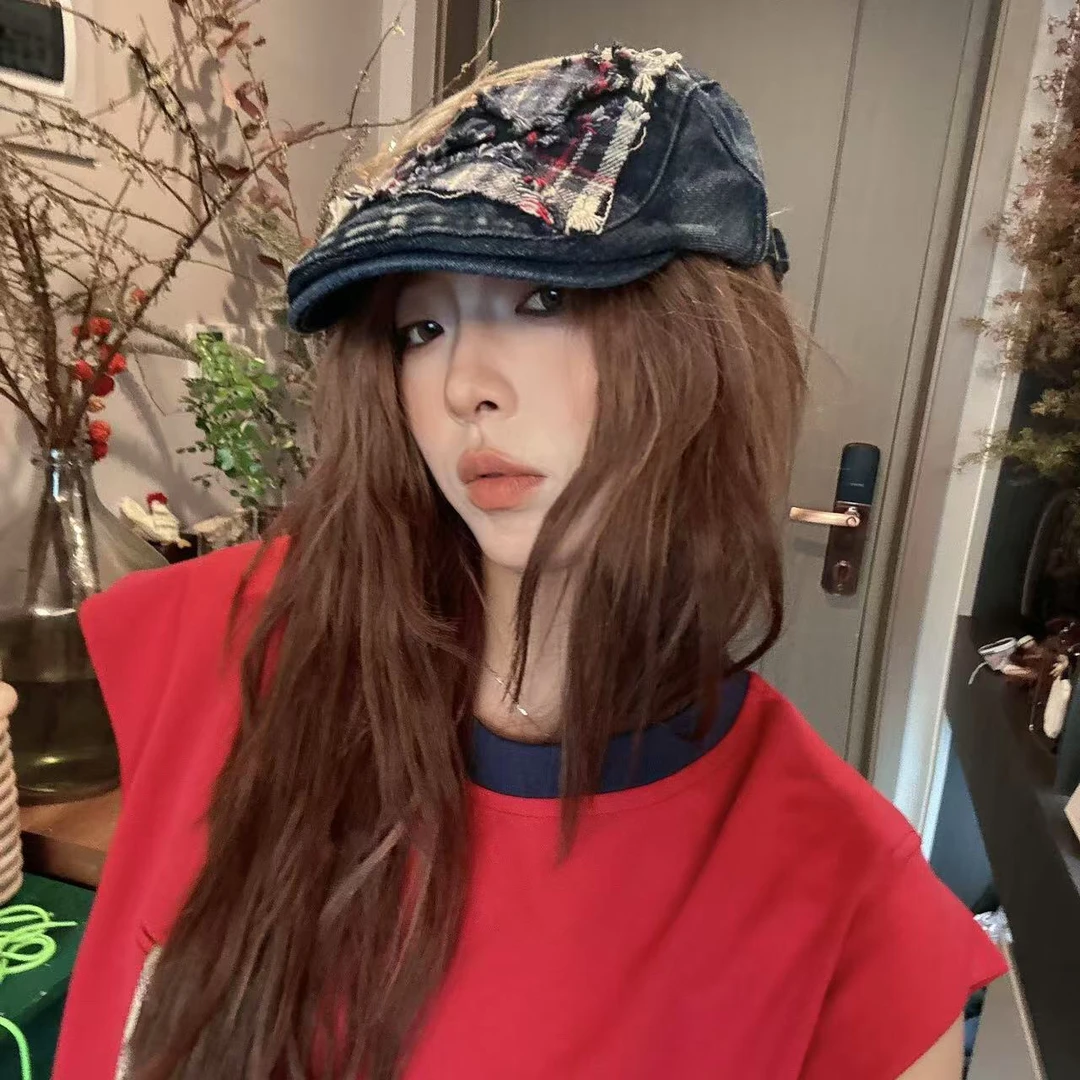 日系格纹小众前进帽