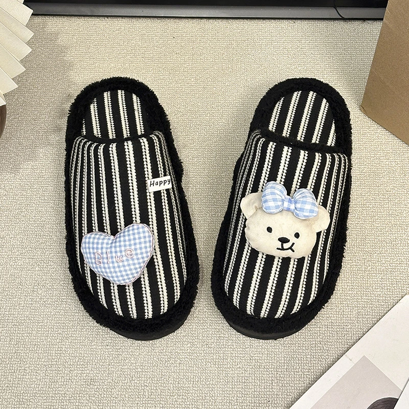 棉拖鞋女款厚底防滑可爱卡通毛毛拖鞋百搭宿舍棉拖2025年新款秋冬