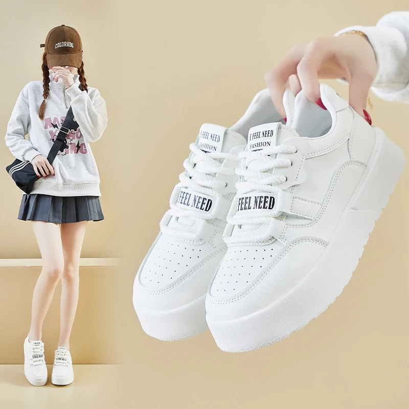 小白鞋2025新款春季厚底女鞋子网红百搭爆款女款单鞋休闲运动板鞋