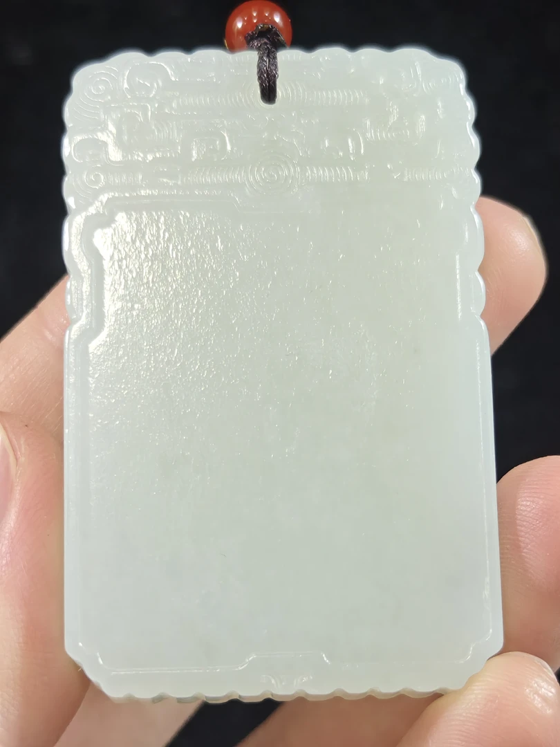 旧藏天然和田玉无事牌挂件配饰63克58*38*9mm