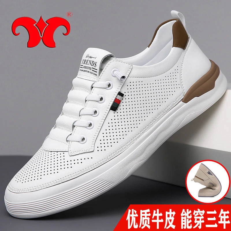 【品牌正品】瓦森公牛男鞋软底真皮运动休闲鞋透气旅游波鞋通勤板鞋