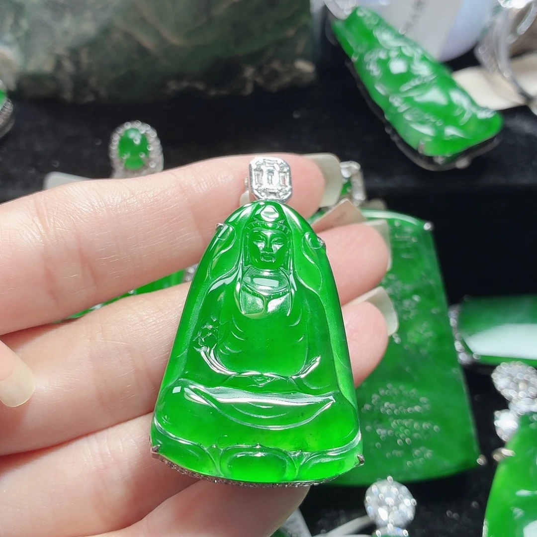 翡翠银S925镶嵌颈饰