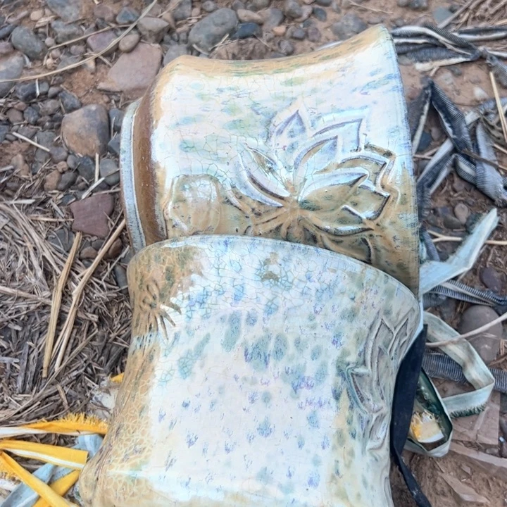 紫砂兰花盆高20口音18瑕