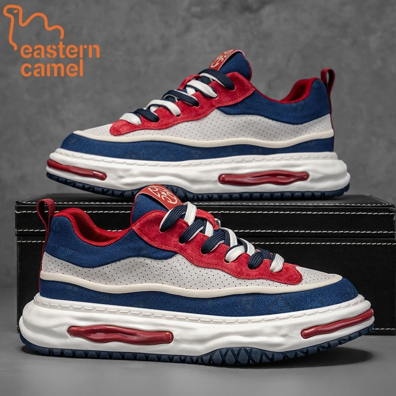 东方骆驼男鞋2025秋季新款时尚运动潮鞋厚底潮流百搭男士休闲板鞋