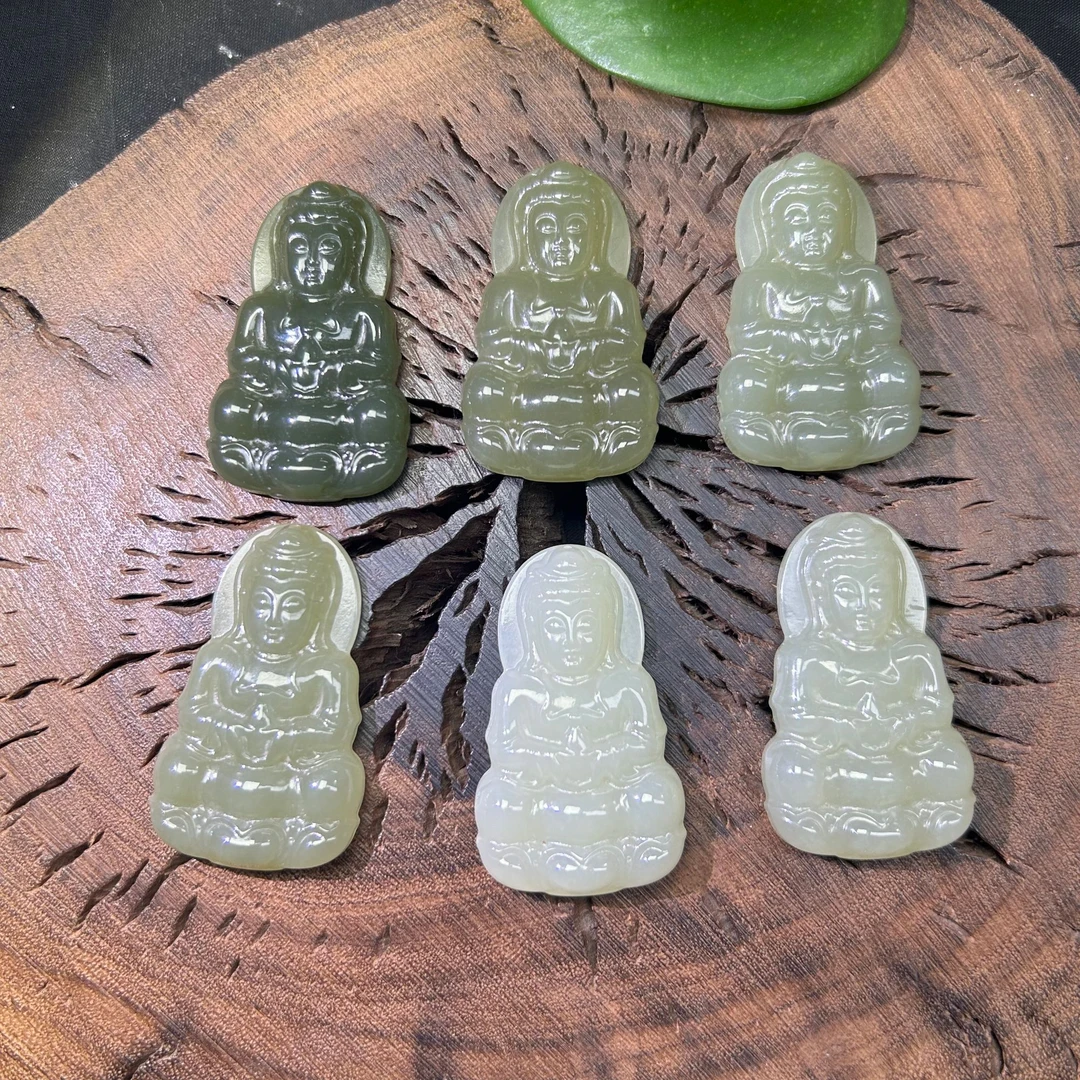 天然和田玉观音多样性发其一
