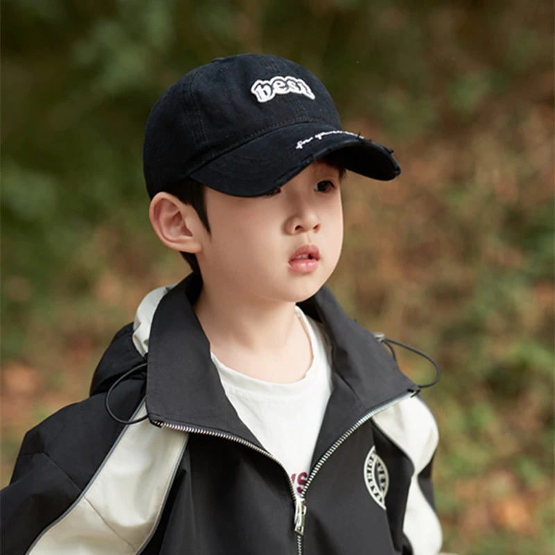 儿童帽子春秋季男童棒球帽百搭遮阳夏季透气防晒女宝宝鸭舌帽纯色
