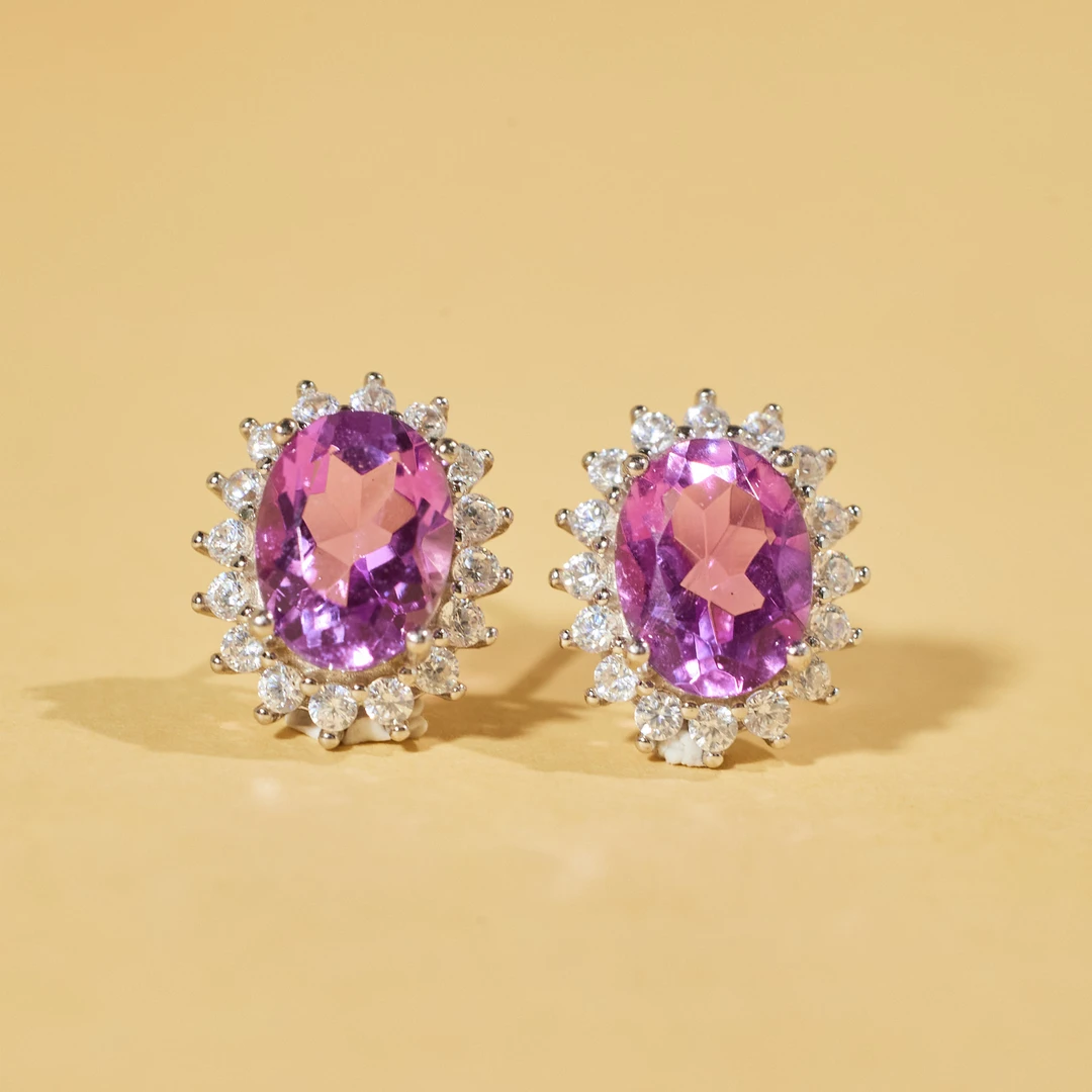 非遗好物分享【歪歪】紫水晶耳饰*S925银镶嵌W8592