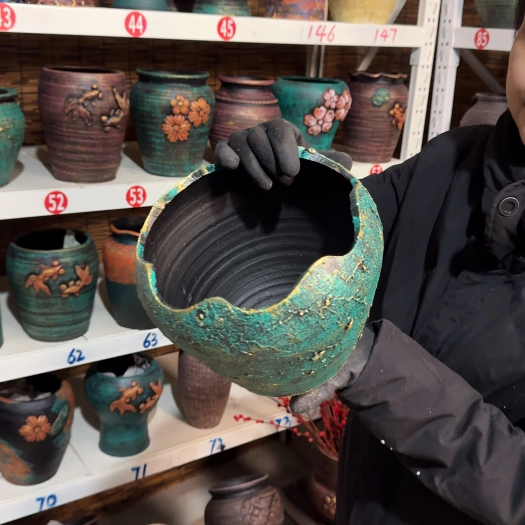 红陶红陶花盆炸炸炸