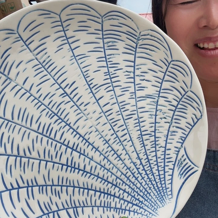 外贸尾单高温陶瓷微瑕贝壳大盘