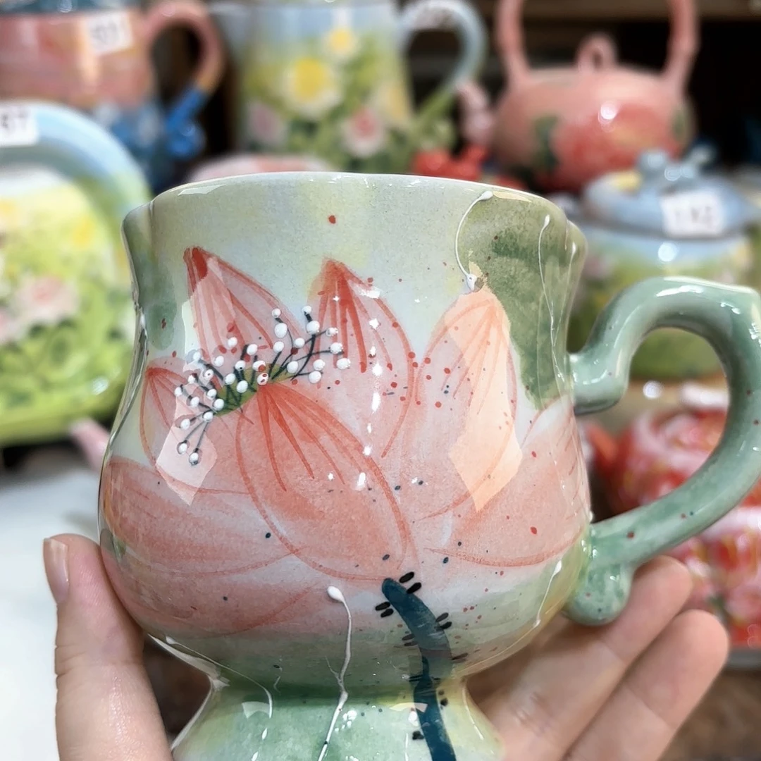 景德镇手绘高温釉下彩陶瓷茶具