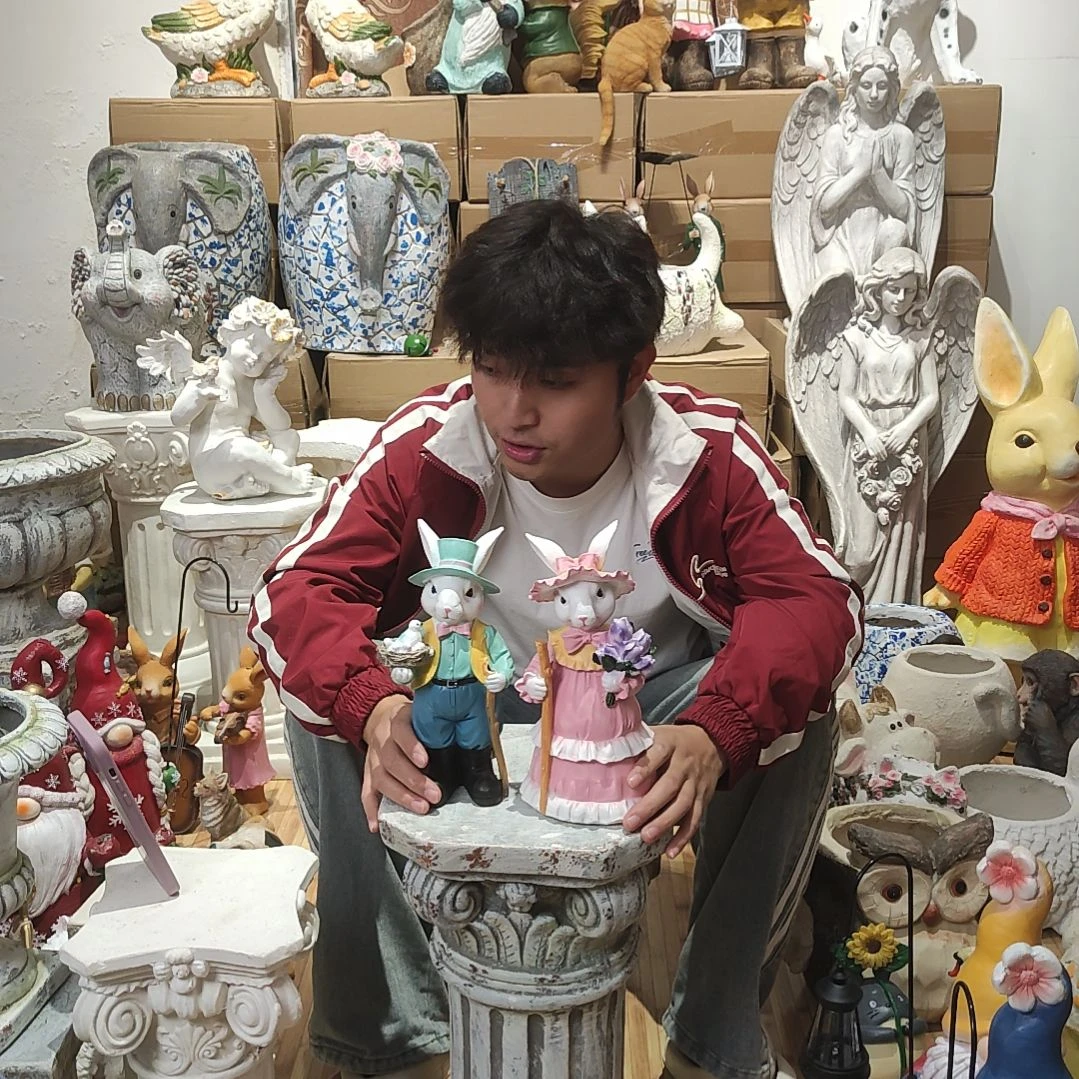 合成树脂绅士公主兔一对