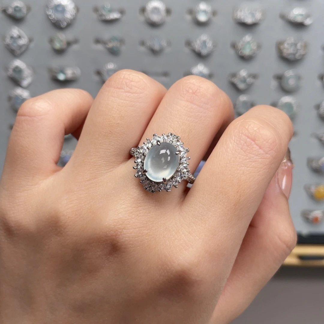 翡翠银S925镶嵌戒指