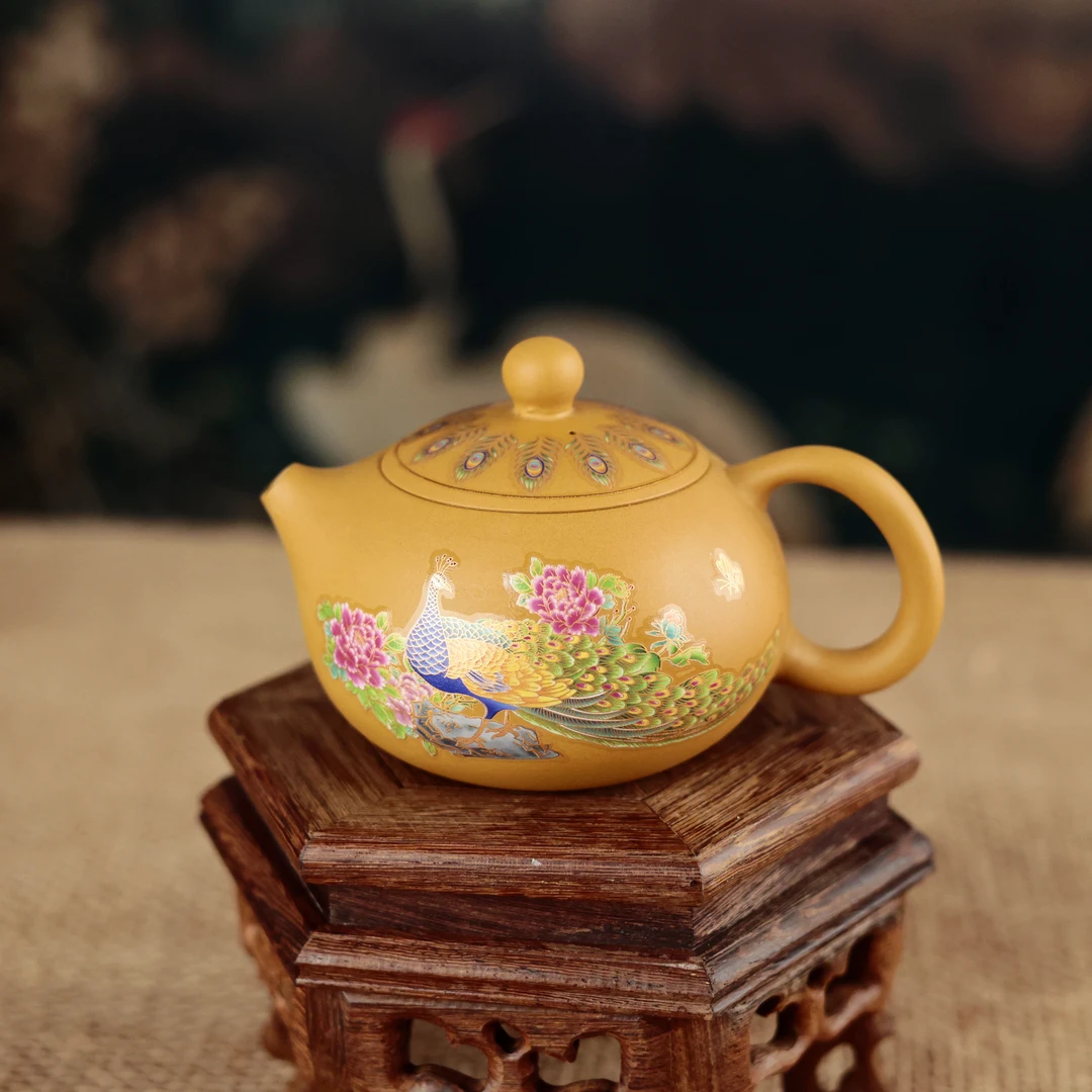 黄段泥花开富贵变色西施壶（安全包装不带证书）福壶堂