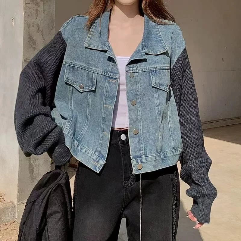 上衣牛仔拼接外套开衫女 PN-25973